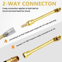 STHIRA® Heavy Duty Air Chuck Set Dual Head Standard Male Quick Plug & 1/4 Inch Female NPT Closed Ball, Easy to Connect for Air Compressor & Inflator 2 Way Connection Air Chuck Set