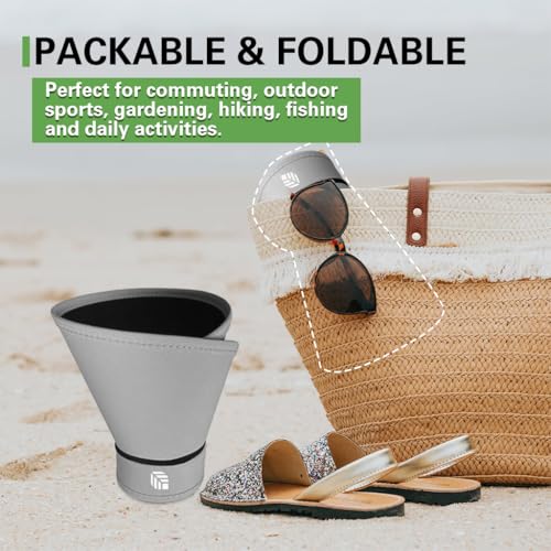 Venzina® UPF 50+ Sun Visor Hat for Women Ultra Wide Brim Outdoor Summer Cap UV Protection Visor Blackout Liner Design Packable Travel Hiking Hat Adjustable Elastic Closure Fashion Beach Hat (Grey)