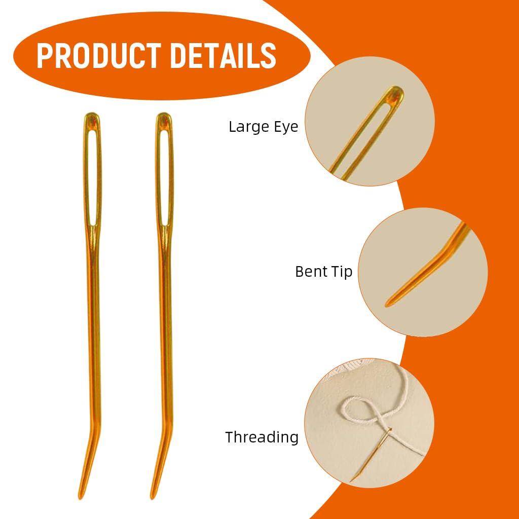 HASTHIP Sewing Needle Kit for DIY and Upholstery with 11 Pieces and Bent Tip Design | Stainless Steel