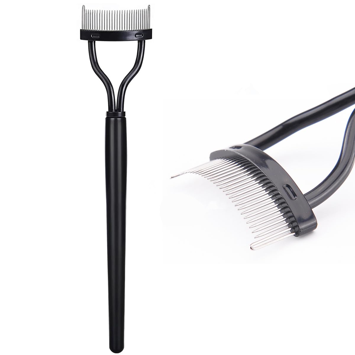 ZIBUYU® Eyelash Comb Post-Mascara Tool, Stainless Steel Teeth, Mascara Separator, Eyelash Grooming Tool, Mascara Clump Tools, Eyelash Defining Tool, Make Up Accessory