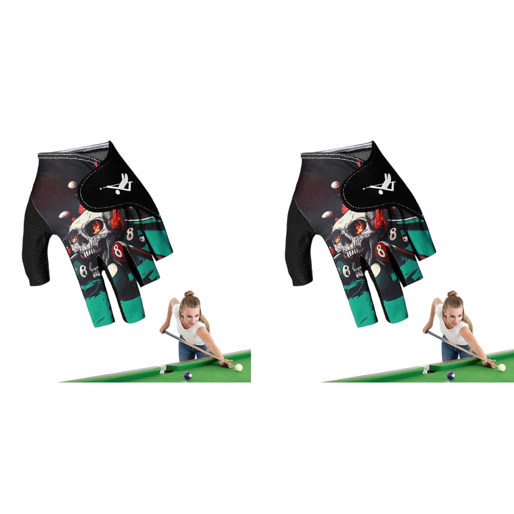 PROBEROS Billiard Glove for Left Hand Players with Open-Finger Design and Microfiber Palm | 2PCS