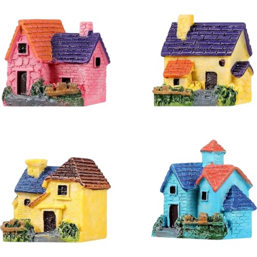 ZIBUYU® Pack of 4 House Miniatures Garden Décor