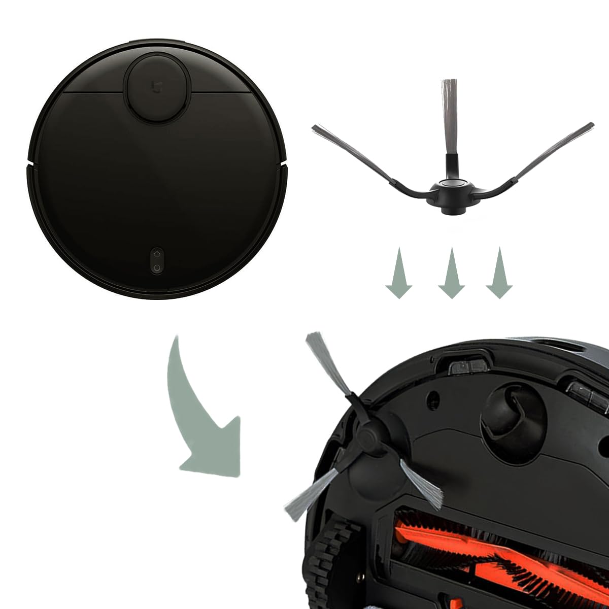 HASTHIP Replacement Parts Kit for Mi Robot Vacuum Mop P with 12 pcs Brushes and Tools | Anti Tangle Design