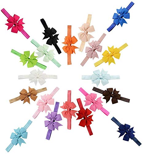 SANNIDHI Hair Bands for Baby Girls featuring Elastic Bowknot Design and 10 Multicolor Pieces