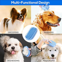 Qpets® Dog Brush for Bathing, Pet Massage Brush Puppy Grooming Brush Soft Bathing and Shedding for Dogs and Cats, Dog Bath Brush Cat Cleaning Brush Pet Comb