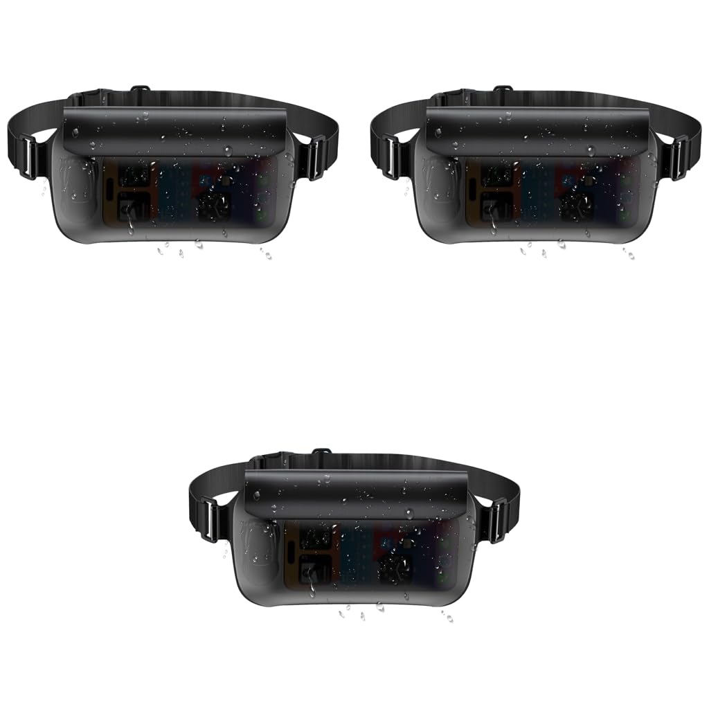 GUSTAVE Beach Waist Bag Waterproof TPU 25x13cm with Double Zip Lock & Touch Screen | 3 PCS