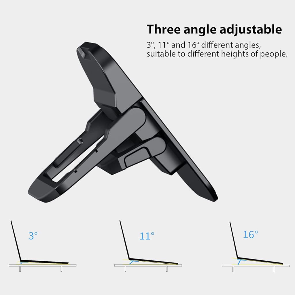 Zeitel Keyboard Stand for Desktop and Laptop with 8° and 13° Adjustment | Self-Adhesive Aluminum Riser 2Pcs