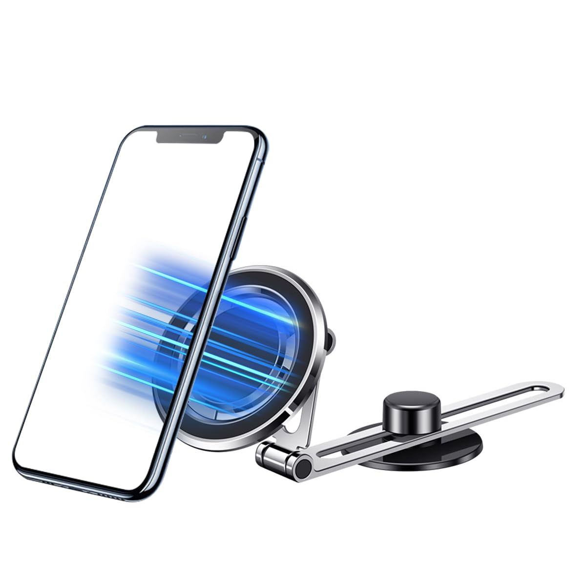 STHIRA Adjustable Magnetic Mobile Holder for Car Dashboard with 360 Rotation and Aviation Aluminum Build
