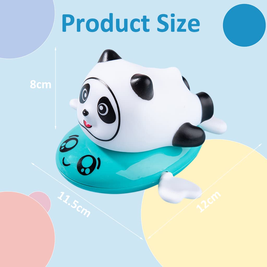 PATPAT Baby Bath Toys for 0 3 Years with Wind Up Swimming Panda and BPA Free ABS Design