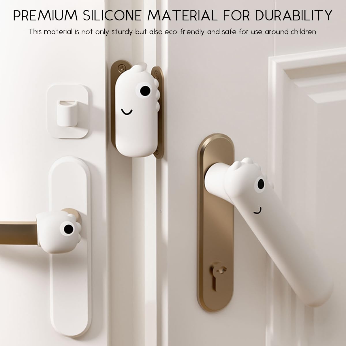 SNOWIE SOFT Silicone Lever Handle Knob Cover for Childproof Doors Set of 6PCS | Finger Pinch Guard and Cushion Stopper