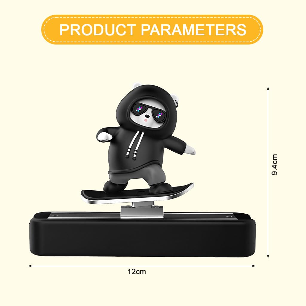 STHIRA Dashboard Car Charm for Dashboard Decor featuring Swinging Cartoon Bear Ornament 3PCS