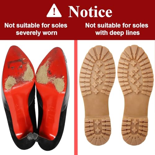 PALAY Sole Protector for High Heel Shoes Sole for Women Self Adhesive Shoe Bottom Anti Slip Protectors Crystal Clear Sole Guard Protectors Cuttable Sticky Shoe Grips