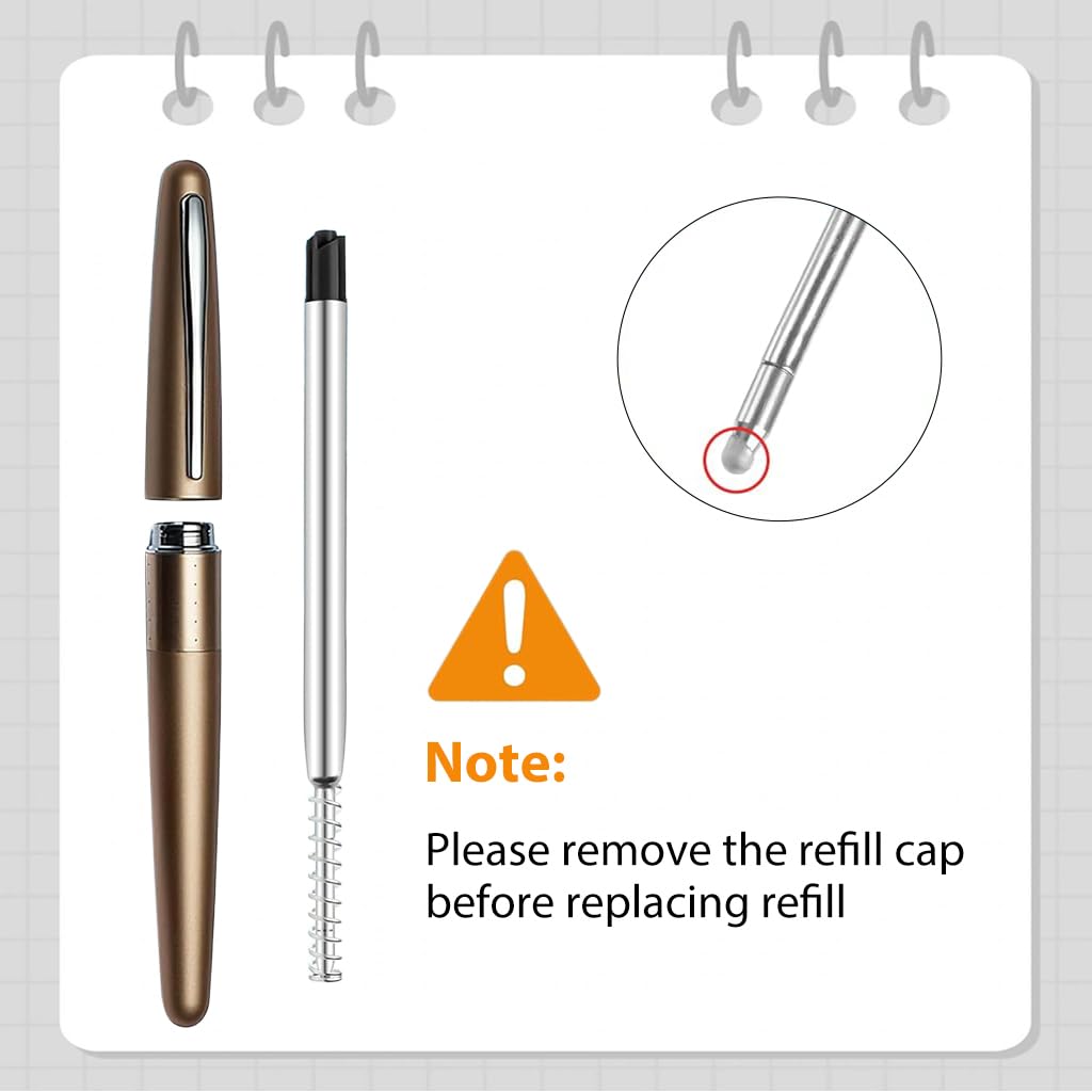 Climberty Ball Pen Refills 24 Pack for Office Writing with 1.0mm Tip and Metal Tube | Black Ink