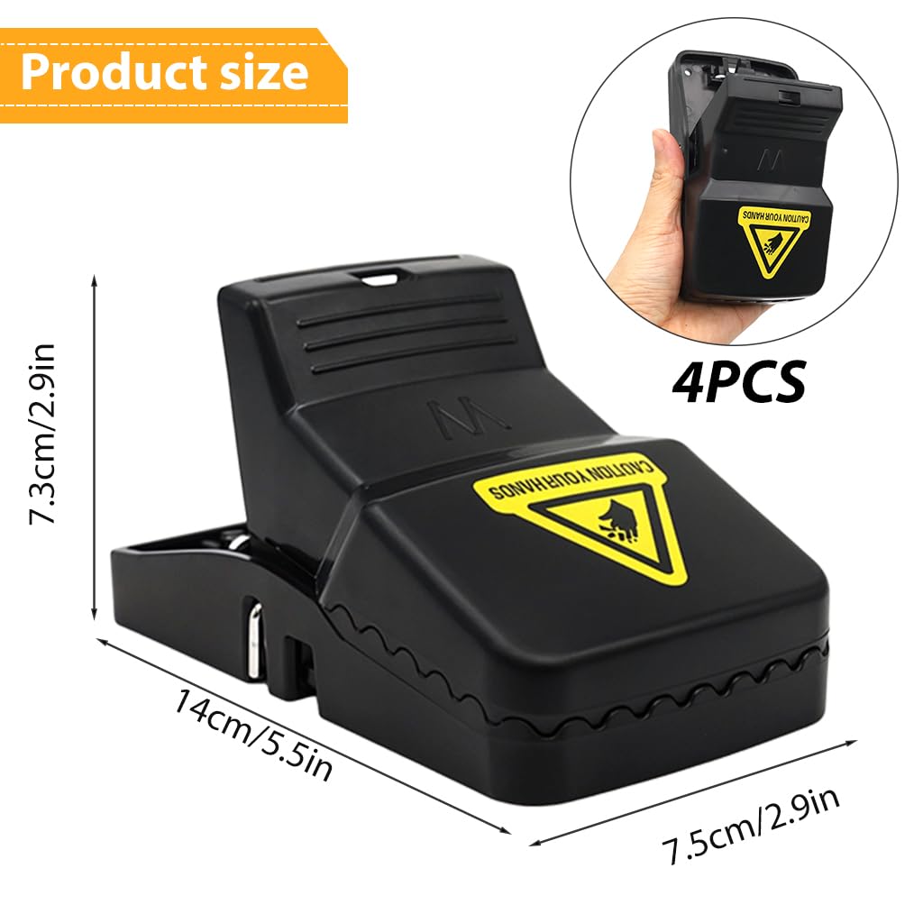 HASTHIP Rat Traps for Mice and Rats 12PCS Reusable Set for Indoor and Outdoor Use