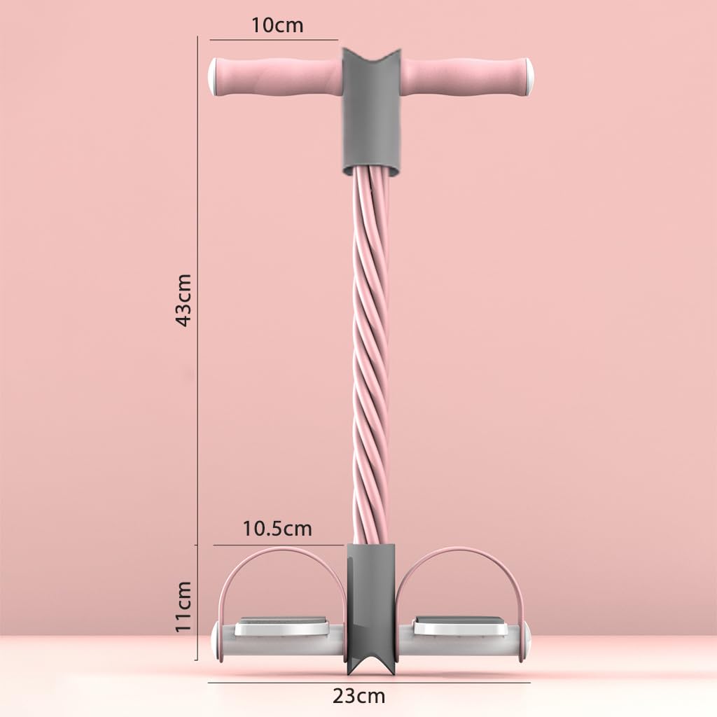 Proberos Fitness Tension Rope for Full Body Workout with Six Tube Pedal Design and Natural Latex | 2 PCS Pink