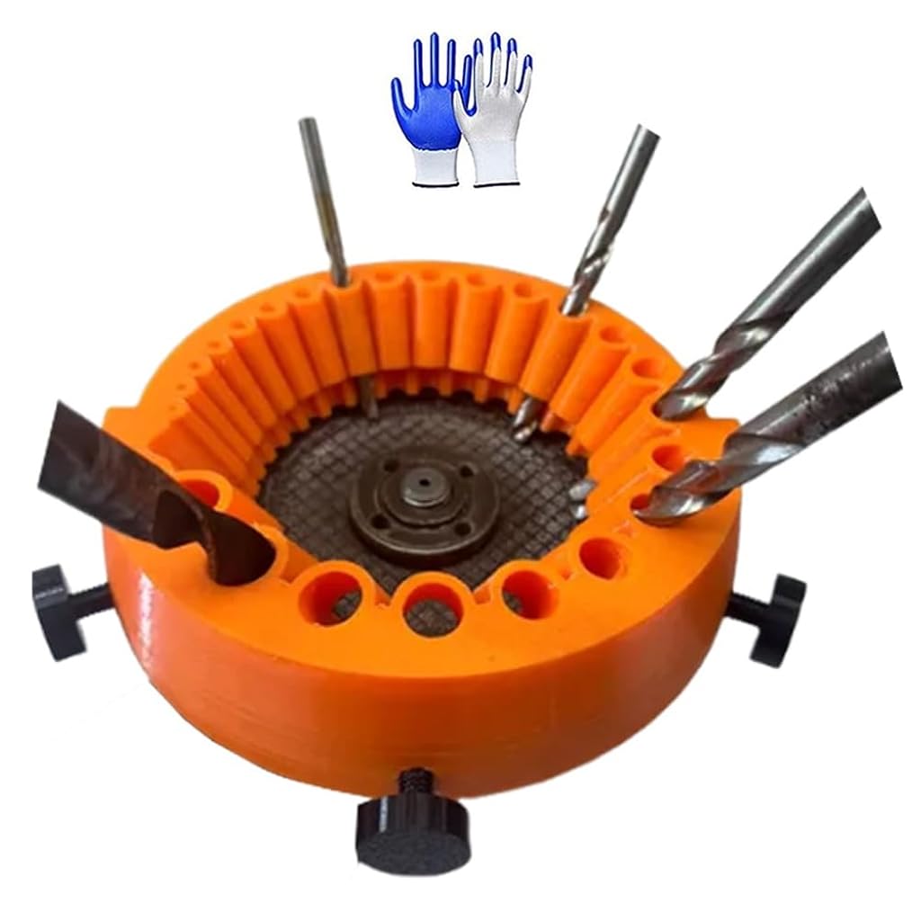 Serplex® Drill Bit Sharpener Angle Grinder Utility Attachment Multi Drill Bit Sharpener Attachment Tool for Full Size 2-13mm Drill Bits, Universal Drill Bit Sharpener for 125mm Angle Grinder