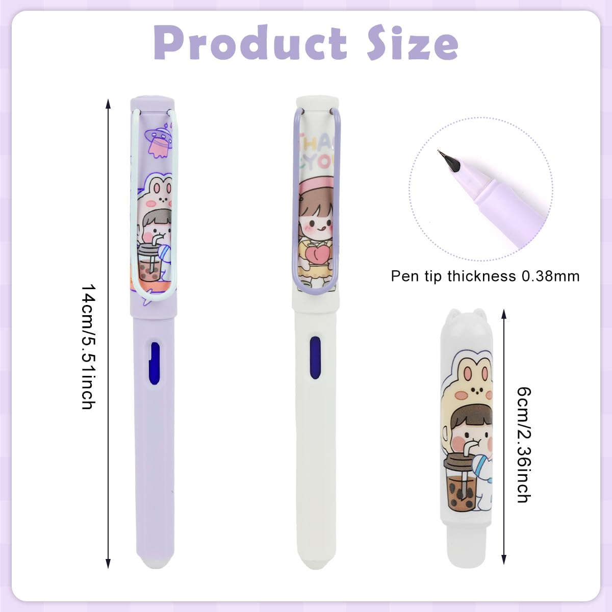 Climberty Fountain Pen for Students with 0.38mm Tip and Erasable Blue Ink | Refillable Writing Kit for School and Office