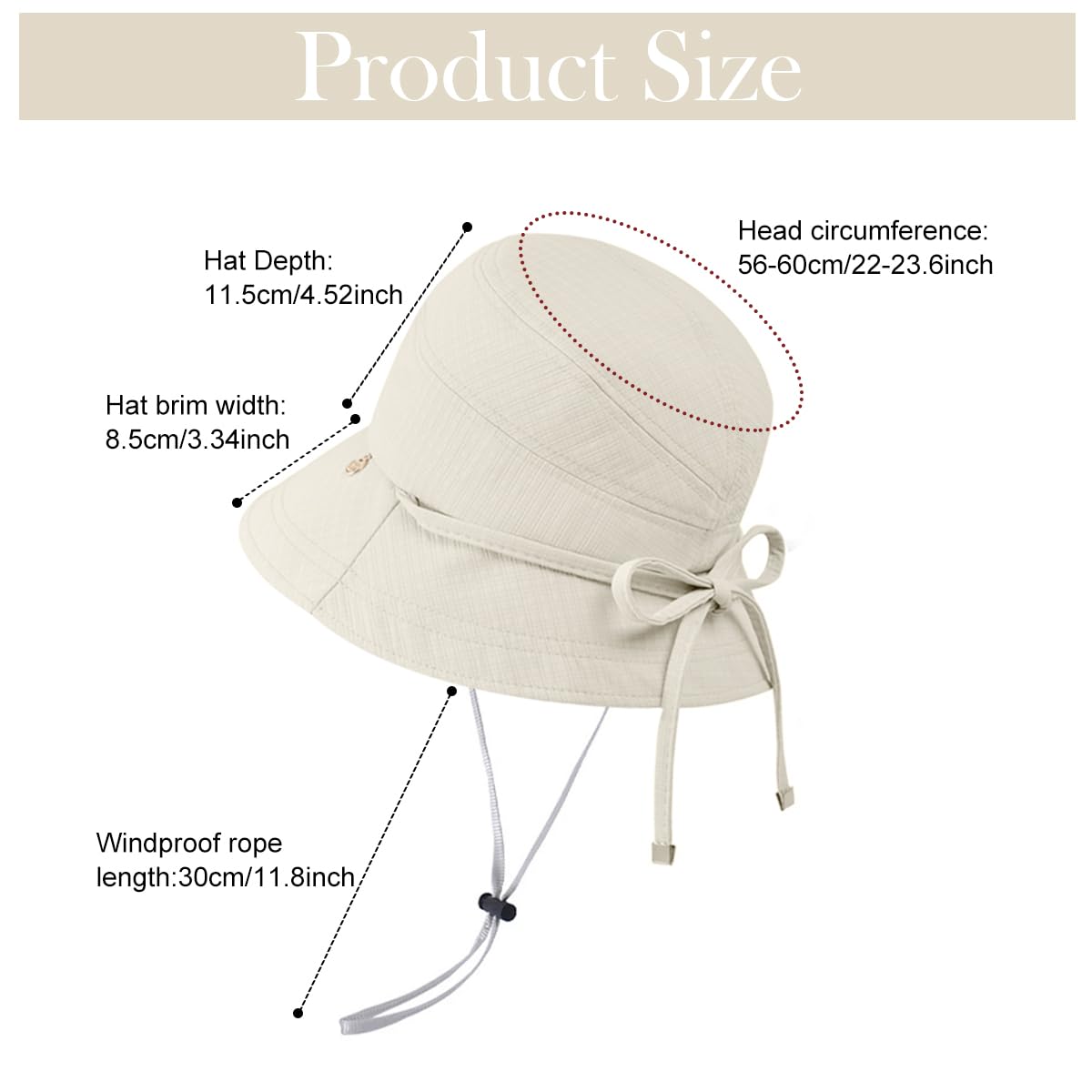 SANNIDHI Womens Sun Hats for Beach and Outdoor Use with Wide Brim UV Protection | 2PCS Beige