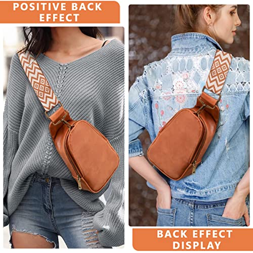 PALAY® Women Cross-Body Chest Bag Phone Pure Color PU Shoulder with Adjustable Strap Sling for Daily Commuting Travel 2 PCS
