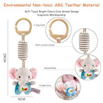 PATPAT® Elephant Rattles for Baby 0-6 Months New Born Baby Toys Hanging Toys for Babies Cradle Toys Hanging Infant Toys Sensory Toys with Sound, Babies Toys Plush Toys Soft Toys for Babies 6-12 Months