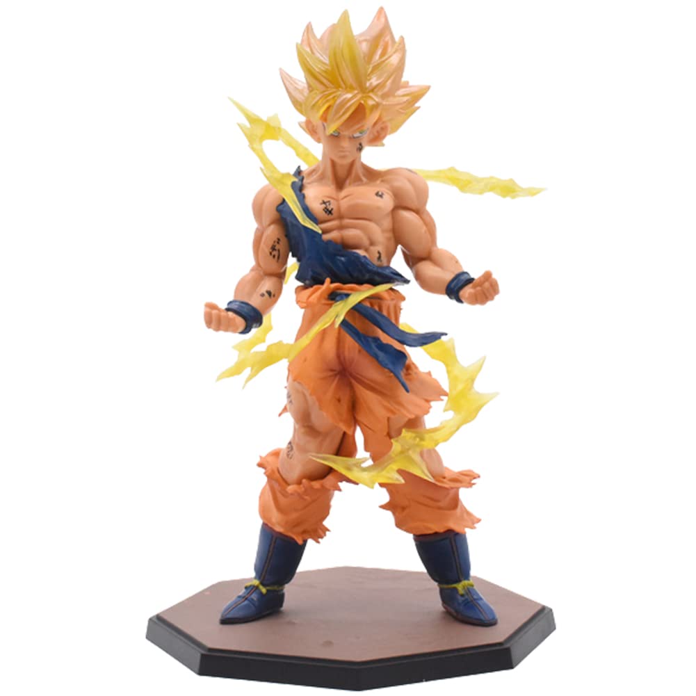PATPAT® Super Saiyan Action Figure Desk Decoration Anime Action Figure, Anime Figure Statue Dragon Ball Anime Action Figure Room Decor Gift for Dragon Ball Fans Birthday Gift Party Favor