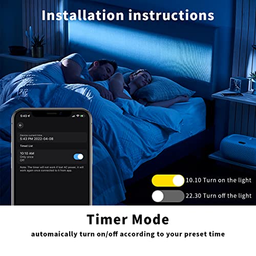 ELEPHANTBOAT® Panel Lights for Ceiling Lights RGBCW Led Lighting 24W Smart Surface Light 2.4G WiFi Compatible with Alexa & Google Round Concealed Lights Ceiling with Music Sync APP 16 Million Colors