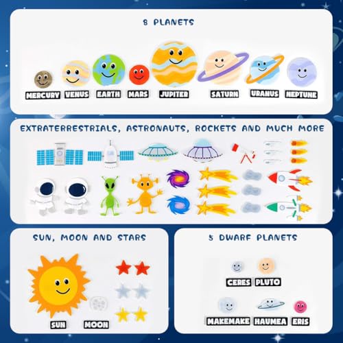 SNOWIE SOFT® Solar System Felt Story Board Set, 3.4 Ft Cosmic Themed Early Learning Storytelling Flannel Board