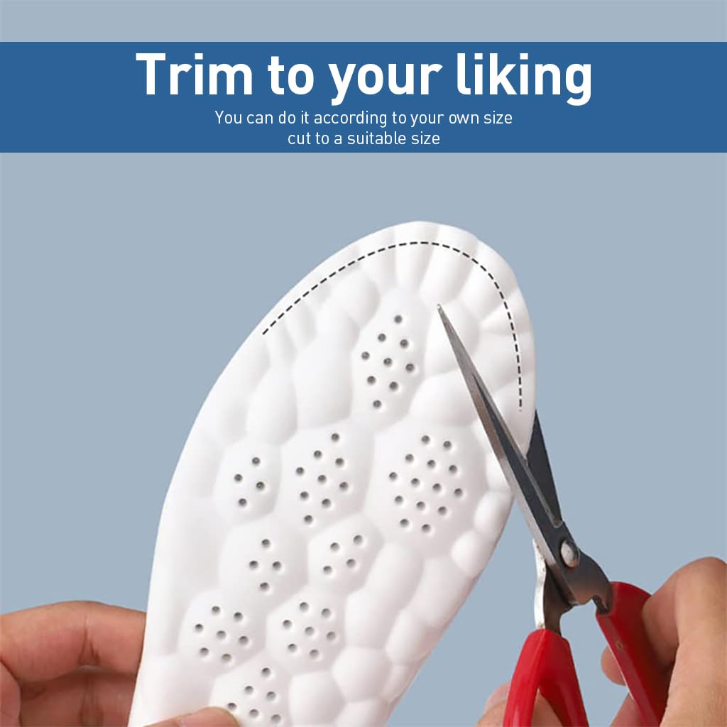 HANNEA Memory Foam Shoe Insoles for Men and Women featuring 4D Cloud Technology & EVA Support | 2 Pairs EU 39-40