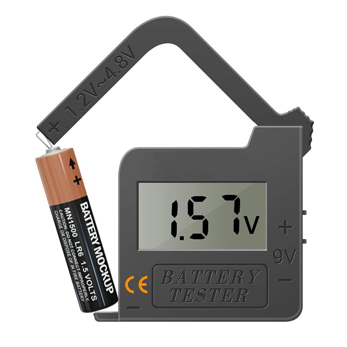 Serplex LCD Digital Battery Tester for AA AAA 9V and Button Cells featuring Self‑Powered Display | Compact Portable Checker for Home and Travel