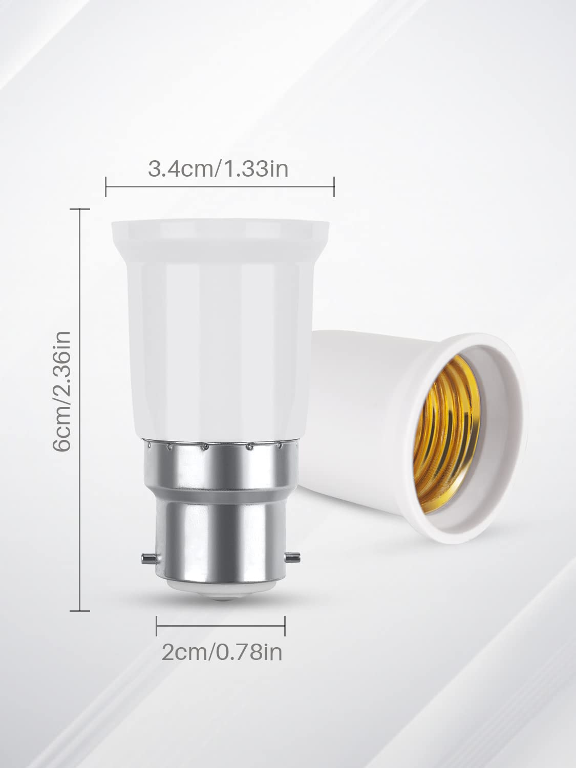 ZIBUYU 4-Pack B22 to E26/E27 Lights Socket Adapter, Bulb Holder Bayonet to Screw Converter,Fits LED/CFL/Energy Saving Lamp Light Bulbs, Heat-Resistant, Anti-Burning No Fire Hazard