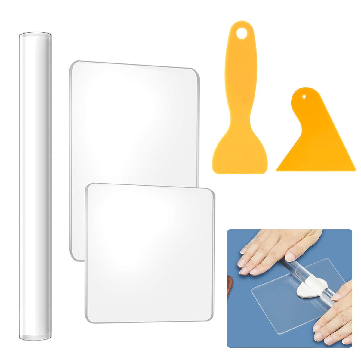 Serplex Craft Clay Tools for DIY Modelling with 7.87 in Acrylic Roller | 15PCS Set