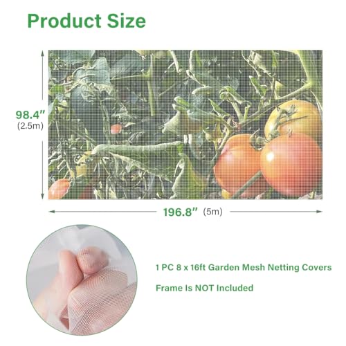 HASTHIP® 2.5*10m Ultra Fine Garden Mesh Netting for Plant Protctive, Durable PE Plant Netting Cover for Protect Your Vegetables, Fruits, Flower & Trees, Greenhouse Cover Protection Mesh Net Covers