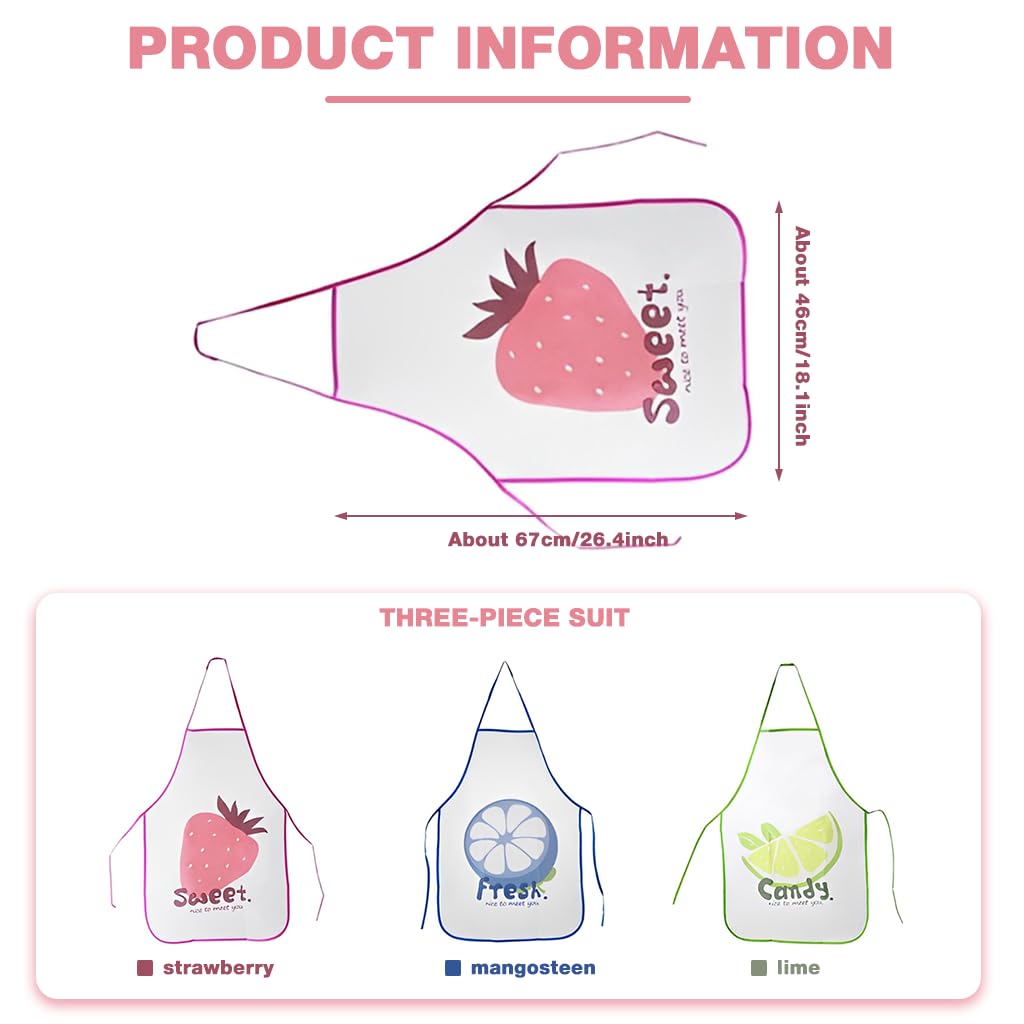Zibuyu Cooking Apron for Kitchen Use featuring Adjustable Tie Back Waterproof PE Material | 3PCS Set for Women and Men