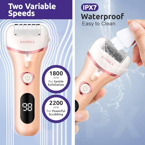 HANNEA® Callus Remover for Feet Pedicure Kit Women Foot Scrubber Dead Skin Machine Rechargeable Foot Care 2PCS