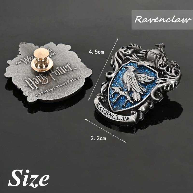 SANNIDHI Ravenclaw Badge Brooch for Costume or Cosplay with Secure Stud Fixing 35x48mm Zinc Alloy | Ideal Kids Gift