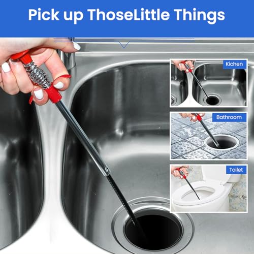HASTHIP® Magnetic Pick Up Tools Set of 12PCS Telescopic Pickup Tools with Flexible Spring Loaded Grabber Tool Telescopic Inspection Mirror Pocket Magnetic Sticks Clip