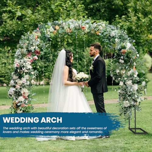 Supvox® Decorative Flower Arch Frame 55.1x 94.5 inch, Freestanding Flower Arch Door Frames with Base, DIY Assembly Metal Black Finish Wedding Archs Frame for Ceremony, Party, or Garden Decor