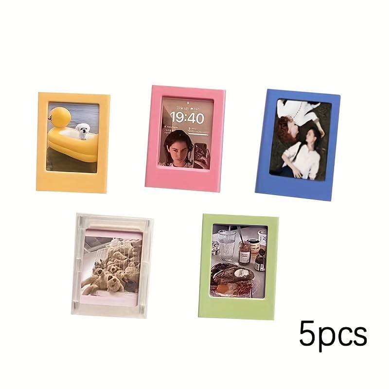 HASTHIP® 4 Pcs 2.5 x 3.5 Inch Picture Frames for Refrigerator Decorations Reusable Magnet Pockets for Classroom Office Home Back to School Locker,Suitable 3-inch Photos