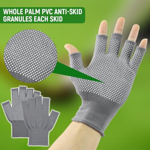 Proberos® 2 Pairs Hockey Sport Fingerless Gloves Players Nylon Breathable Anti-Slip Palm Design Outdoor Working Unisex Men Women Close-fit Multifunction for Riding Driving Golfing 2 PCS