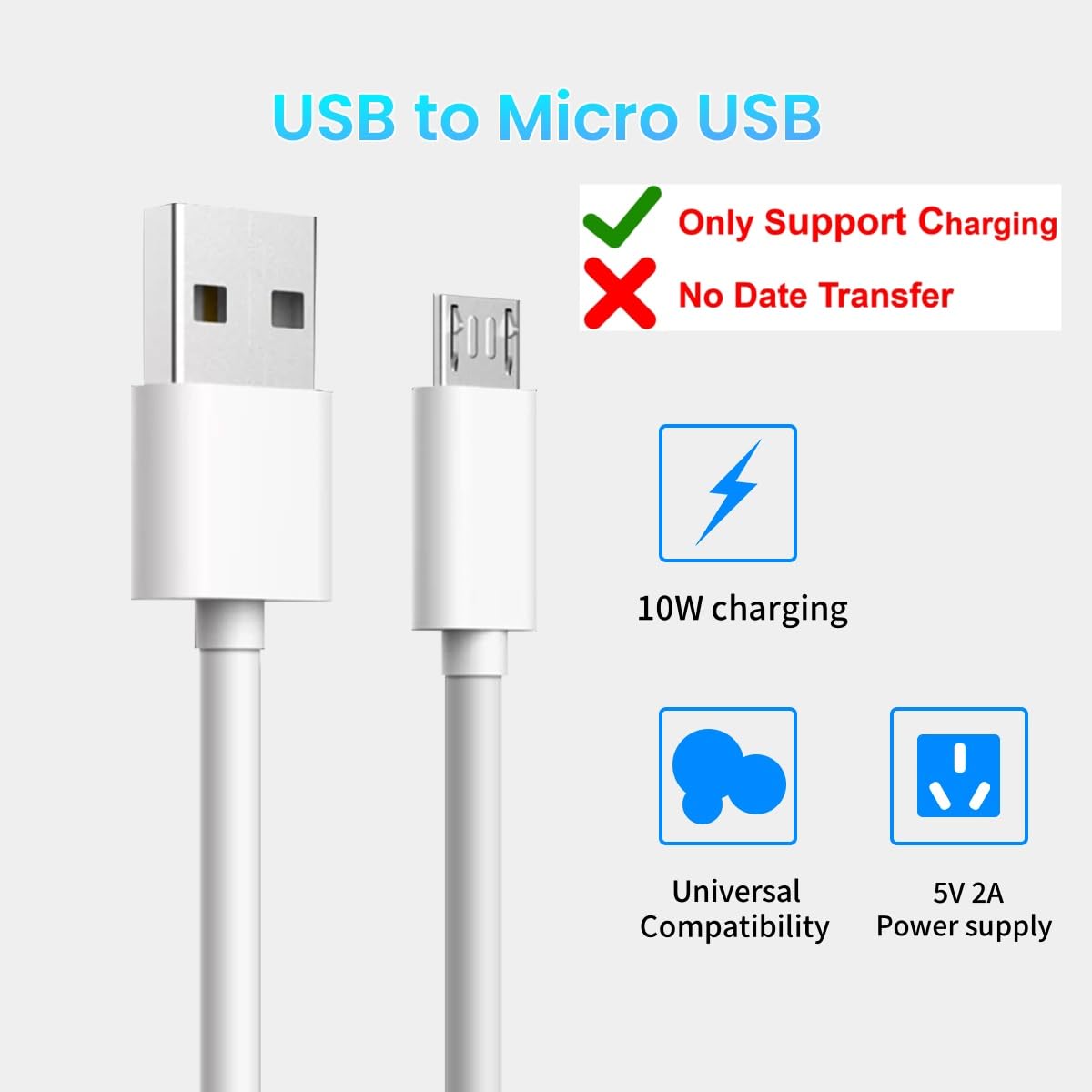 ZORBES Micro USB Extension Cable for Security Cameras featuring 16.4 ft reach and reinforced connectors