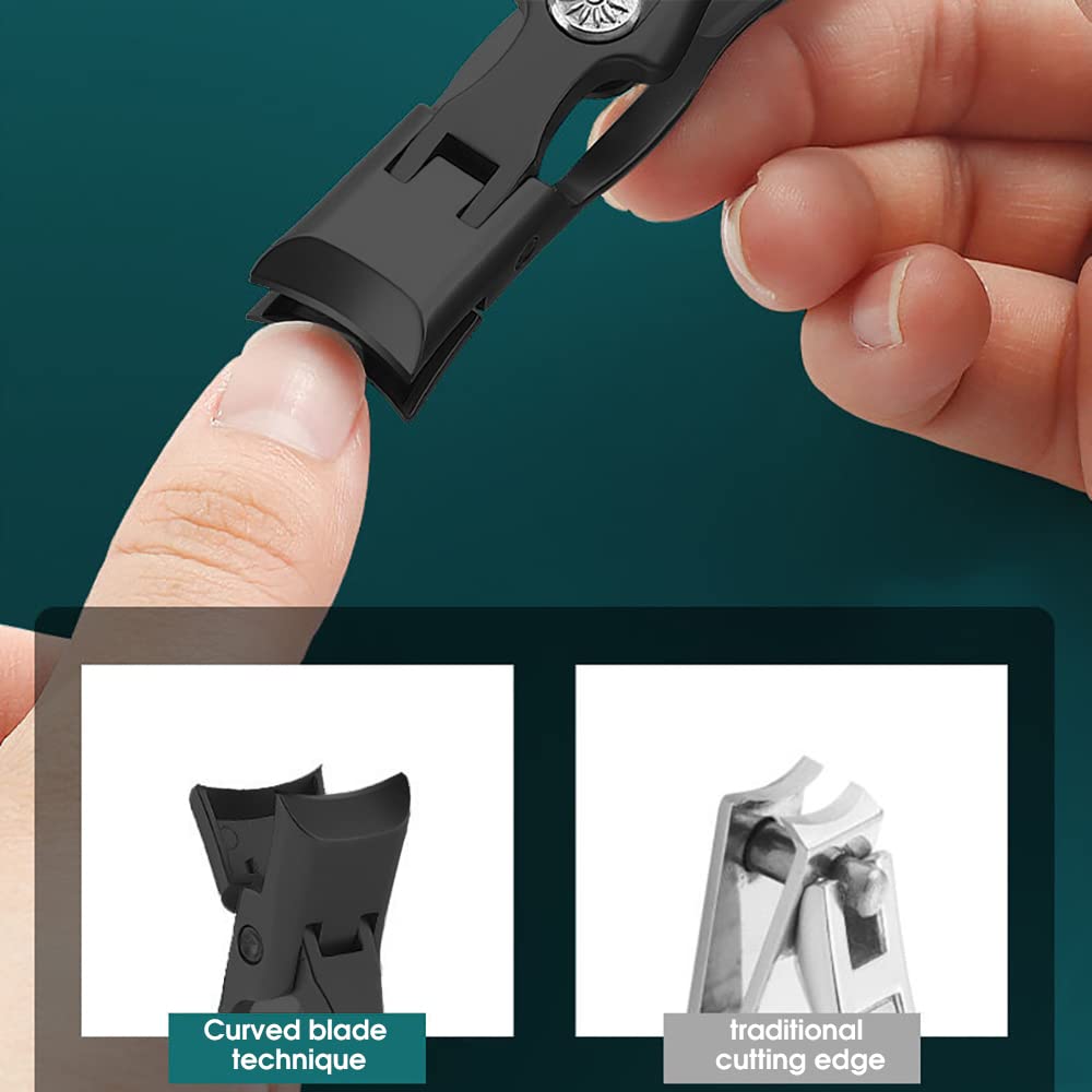 MAYCREATE Nail Cutter for Men with 0.6×3.5 in Travel Size and Rivet Button Control | Stainless Steel Clippers with Leather Cover