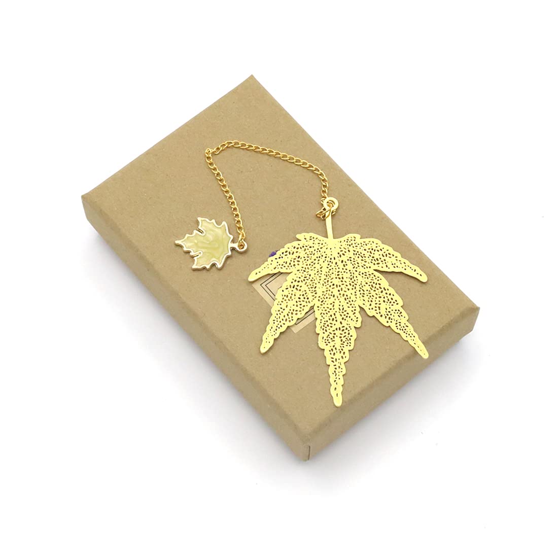Supvox Metal Maple Leaf Bookmark for Reading and Gifting | 3PCS Golden Vintage Design