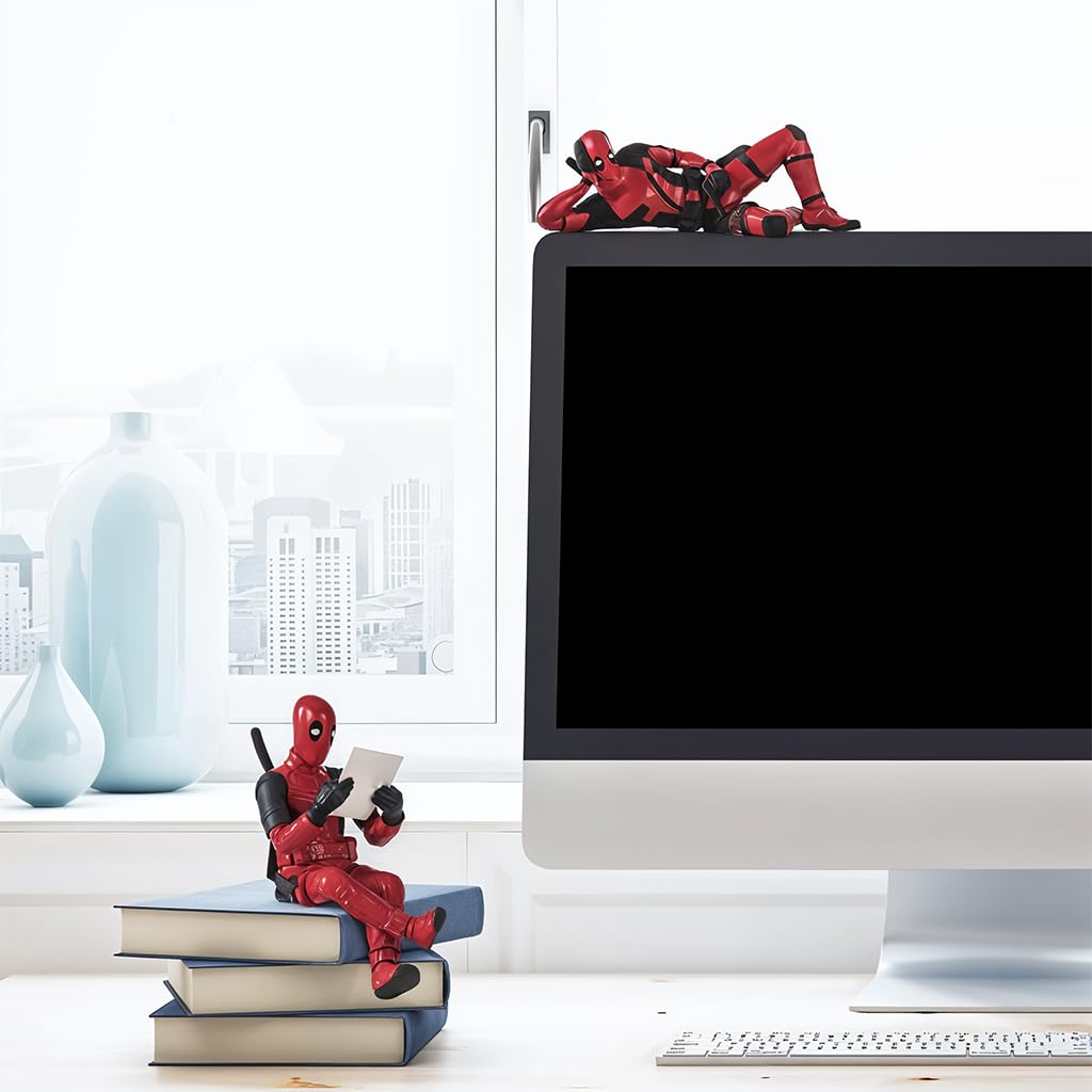 Zibuyu Deadpool Action Figure Set for Car and Desk Decor with Movable Joints | 3 Pc PVC Collectibles