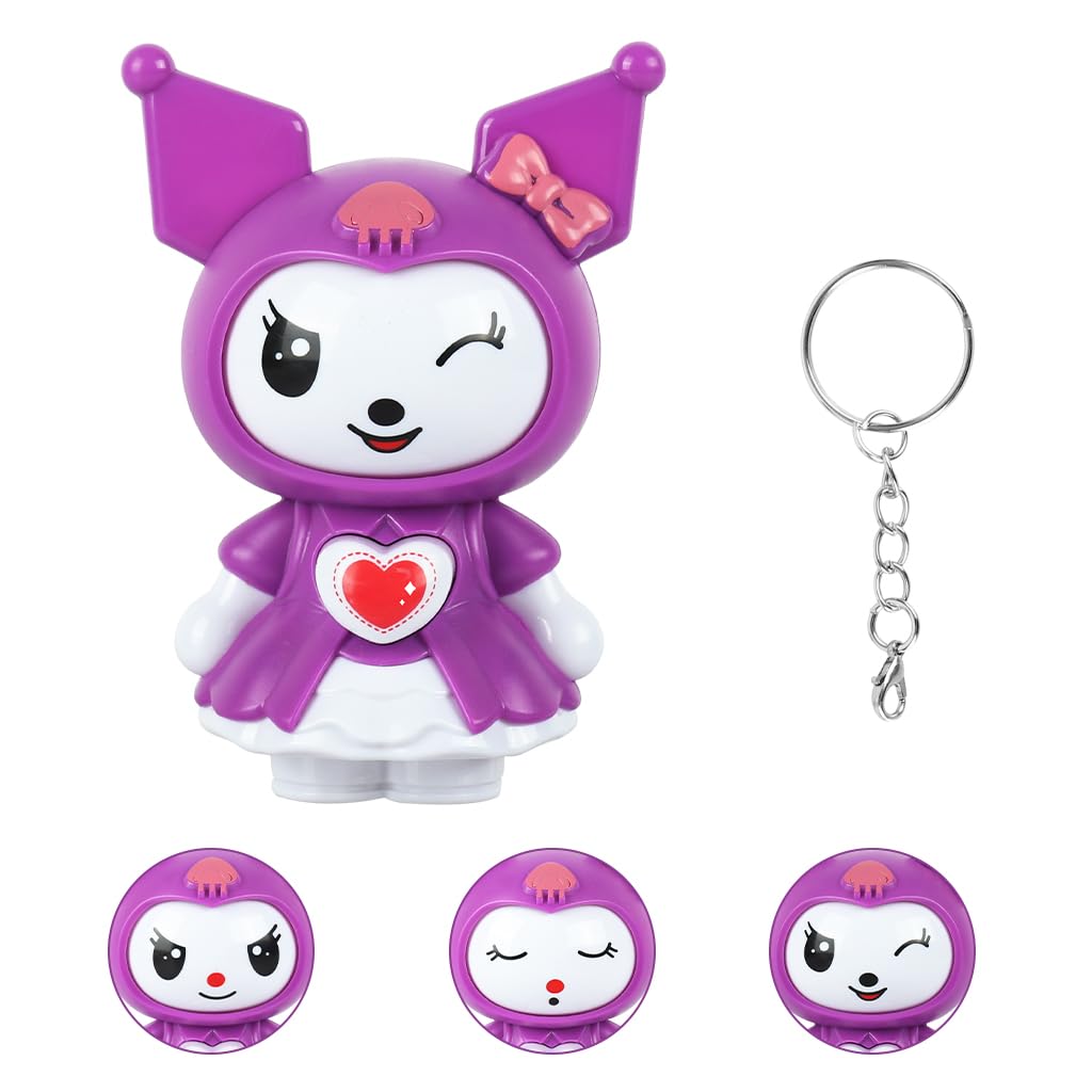 Zibuyu Kawaii Keychain Charm for Bags and Backpacks featuring 3 Fun Faces PVC Design | Gift for Girls