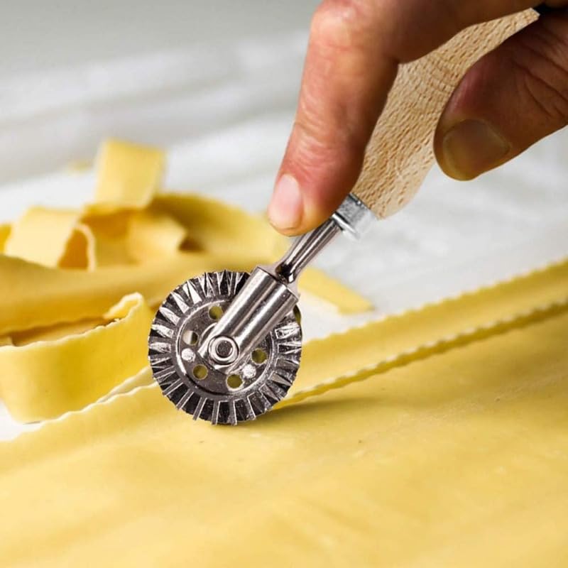 HASTHIP Ravioli Stamp Maker Cutter for Pasta and Cookies Set of 3 with Wooden Handle