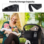 SNOWIE SOFT® Baby Stroller Storage Bag with Water Bottle Holder Powerful Storage Function Diaper Bag Mummy Bag Stroller Straps Bag Hangable and Detachable, for Baby Supplies,Daily Outdoor Essentials