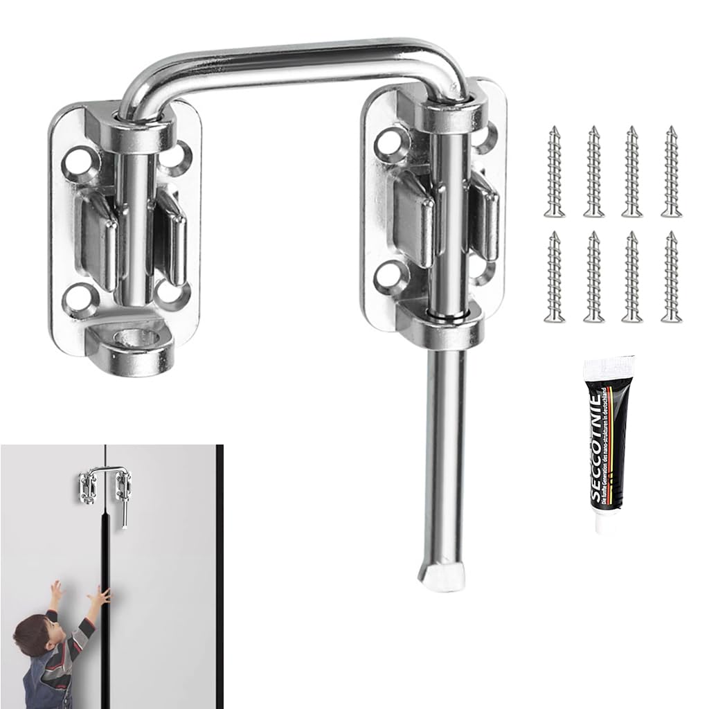 HASTHIP Pull Door Latch for Cabinets Windows and Doors with Auto Locking Feature | Heavy Duty Zinc Alloy Construction and Loop Pull Handle