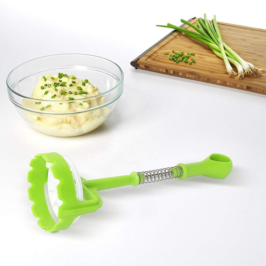 Supvox Potato Masher for Baby Food and Vegetables featuring Spring-Loaded Press | Ergonomic PP Handle and Stainless Tool