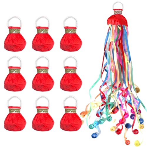 PATPAT® 10Pcs Throw Streamers Mix Color Hand Throw Confetti Streamers Multicolor Hand-Throw Streamer Party Favor Birthday Party Vibe Boosters
