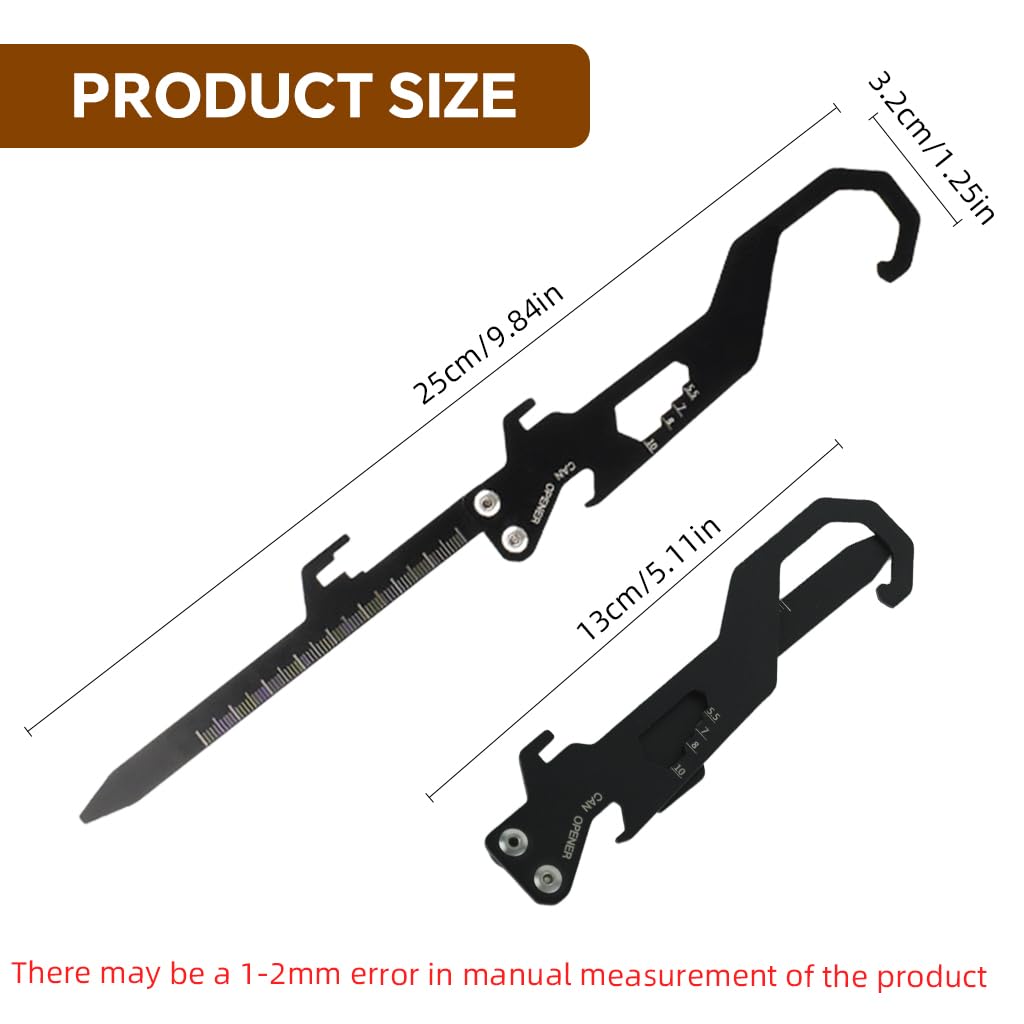 Proberos Bottle Opener for Camping and Fishing with 13cm Folding Design and Mosquito Coil Hook | 304 Stainless Steel Tool with Etched Measuring Marks